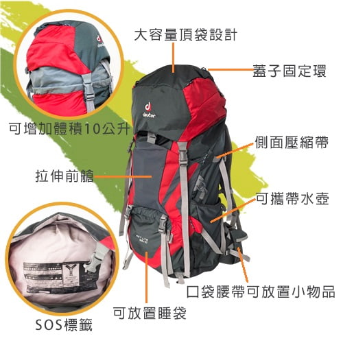 【德國 Deuter】ACT Lite 65 十 10L 輕量拔熱式背包-黑紅-租登山背包 (5)-AeEyO.jpg